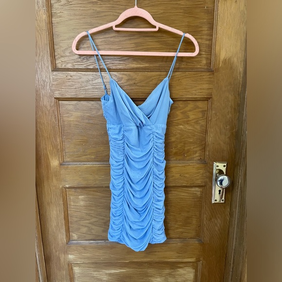 Lucy in the Sky Dresses & Skirts - Lucy in the Sky Blue Ruched Spaghetti‎ Strap Dress